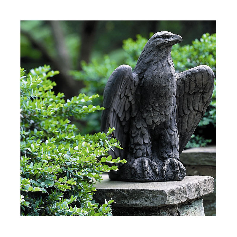Eagle Looking Statue, Left, Greystone