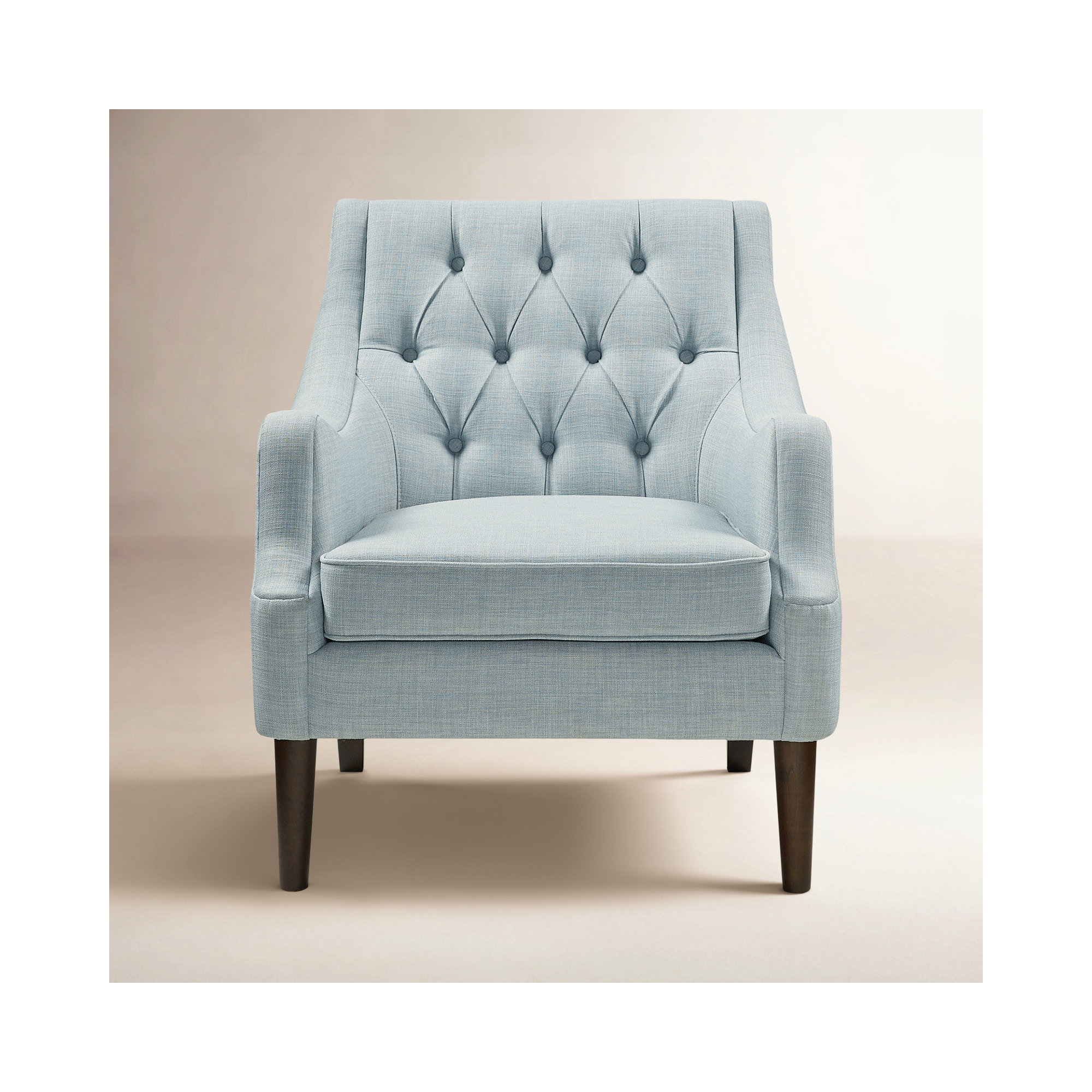 Anatonia 29.25" Wide Tufted Wingback Chair, Dusty Blue