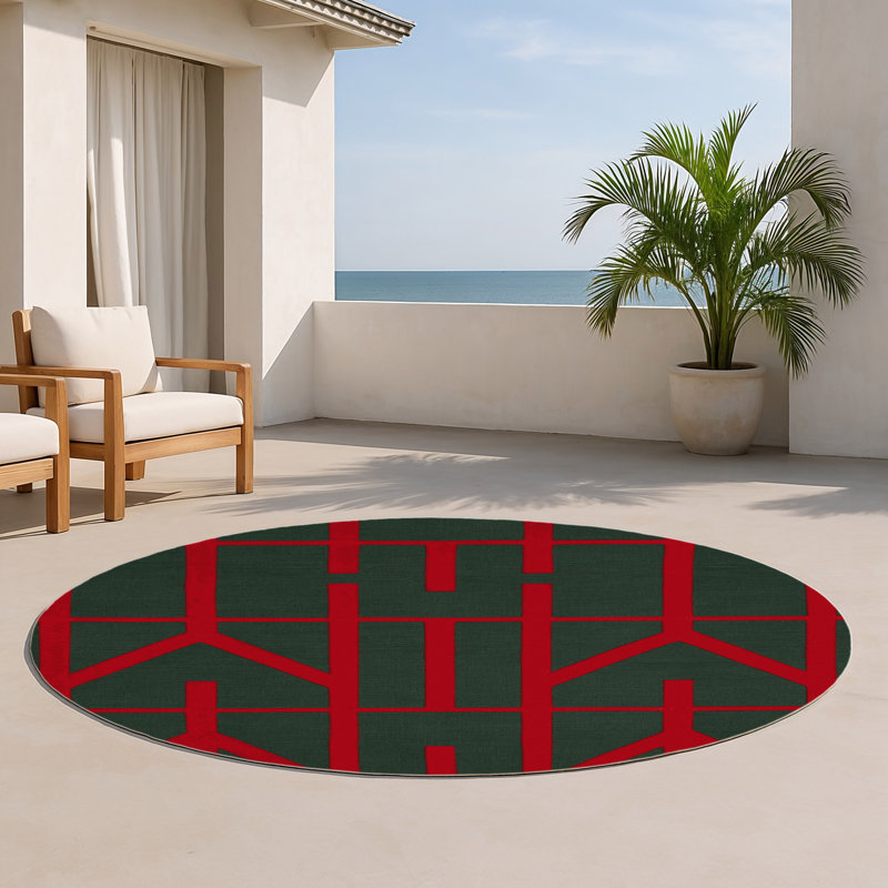 Tapis vert intérieur et extérieur Trellis, Rond 5 pi