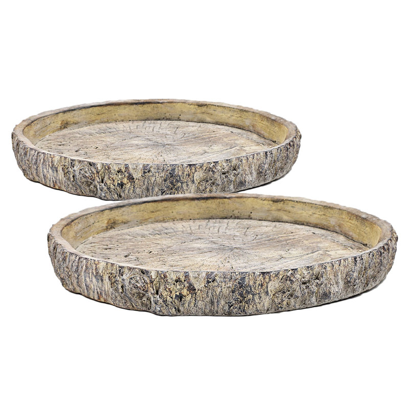 Assiettes rondes de 13 po de diamètre - Ensemble de 2 - Brun