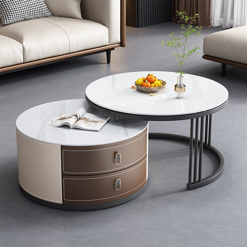 Ensemble de tables basses Modern, H 17,7 po x L 31,5 po x l 31,5 po, Blanc