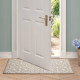 Feya Machine Woven Synthetic Damask Aera Rug in Green/White