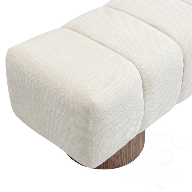 Banc rembourré, Beige