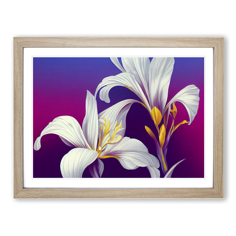 Glowing Iris Flowers - Framed Print