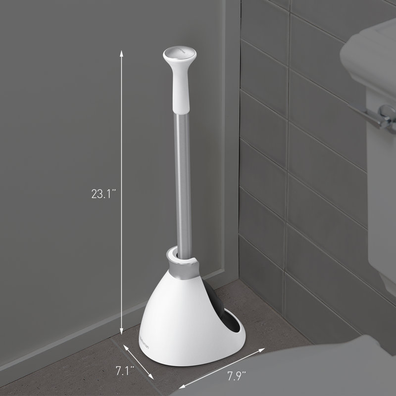 Simplehuman Plunger and Toilet Brush Bundle, White