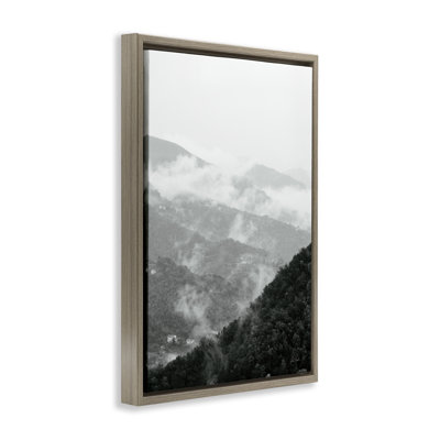 Cadre flottant Morning Mist Hillside, design par Deborah Revell