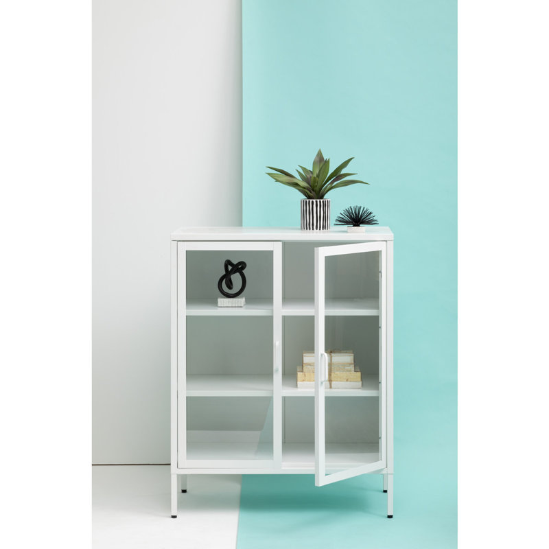 Juwaun 2 -Door 2 -Shelf, White