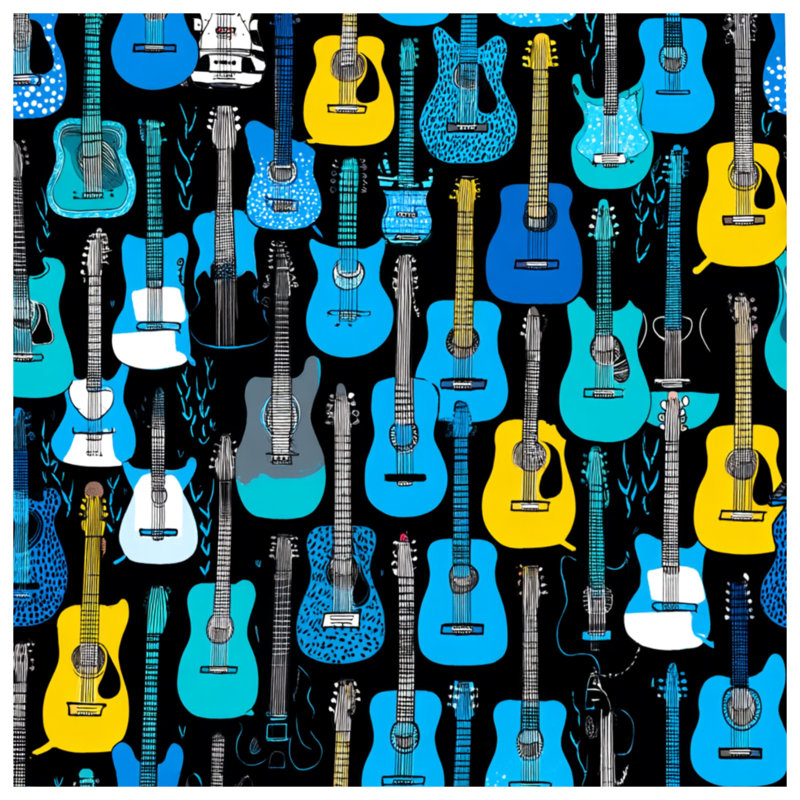 Édredon éclectique Guitars Bedding Music, Très grand lit