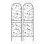 2 Pack Metal Garden Trellis Rustproof Trellis For Climbing Plants Outdoor Flower Support Bird Deco Black
