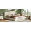 Cadre de lit plateforme rembourré California King avec étagères latérales coulissantes, matelas rembourré en velours côtelé avec mousse haute densité, cadre de lit à lattes métalliques à profil bas, aucun sommier requis, couleur crème.