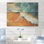 Bleu et orange, vue aérienne de plage rétro III - plage sur bois