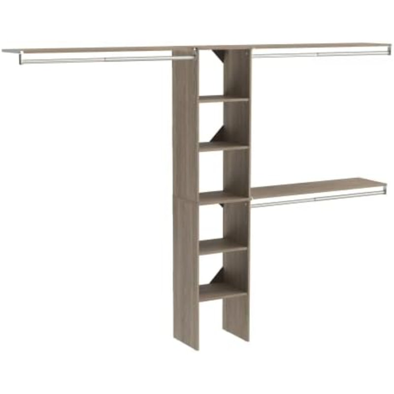 Organisateur de placard 16 pouces avec tablettes Suiteymphony, gris naturel, Gris naturel