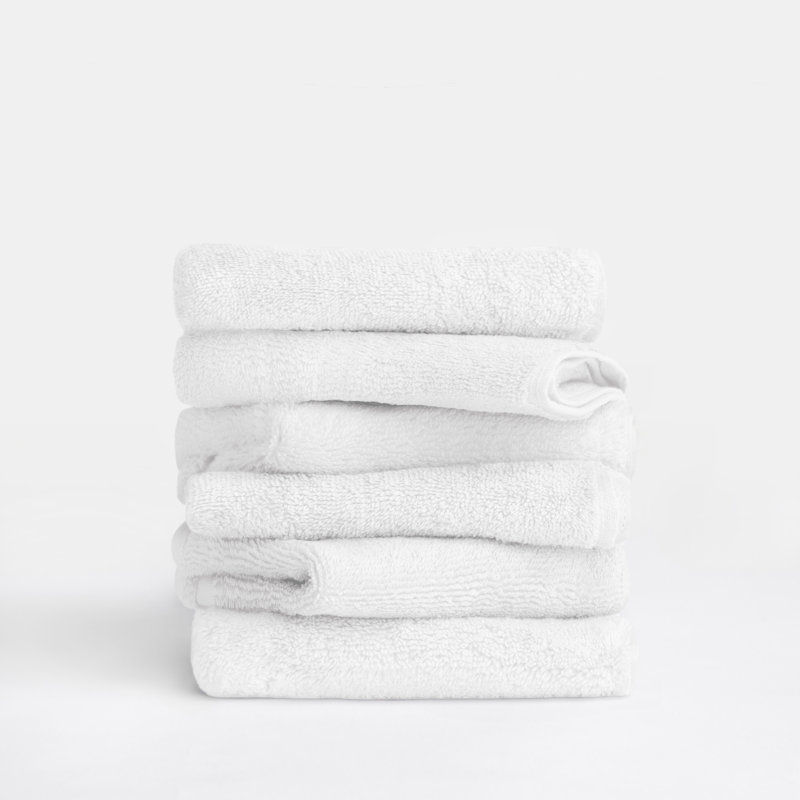 Ensemble de 6 débarbouillettes 6 pièces, Blanc