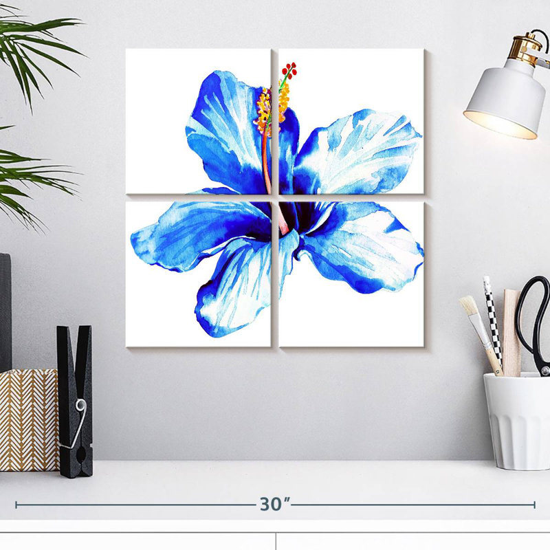 Harnek Vibrant Blue Hibiscus, 18" H x 18" W
