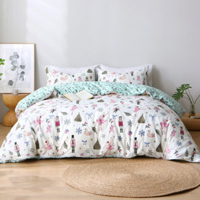 Microfiber Geometric Duvet Cover Set