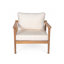 Fauteuils club de patio en bois d'acacia avec coussins