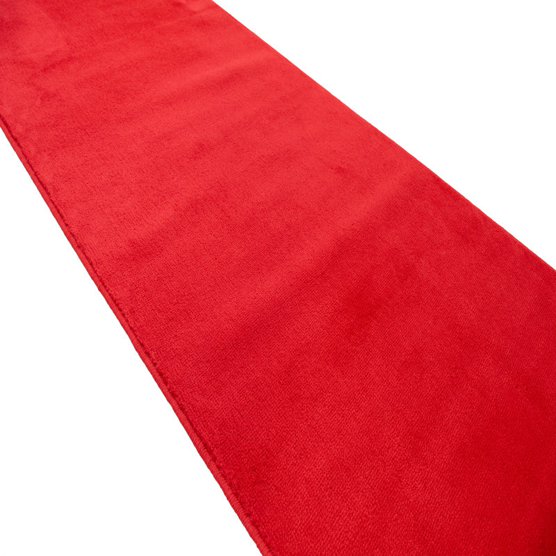 Custom Size Anti-Slip Machine Washable Antibacterial Medium Profile Cut Pile Polypropylene / Olefin Material Solid Red Rug by Feet