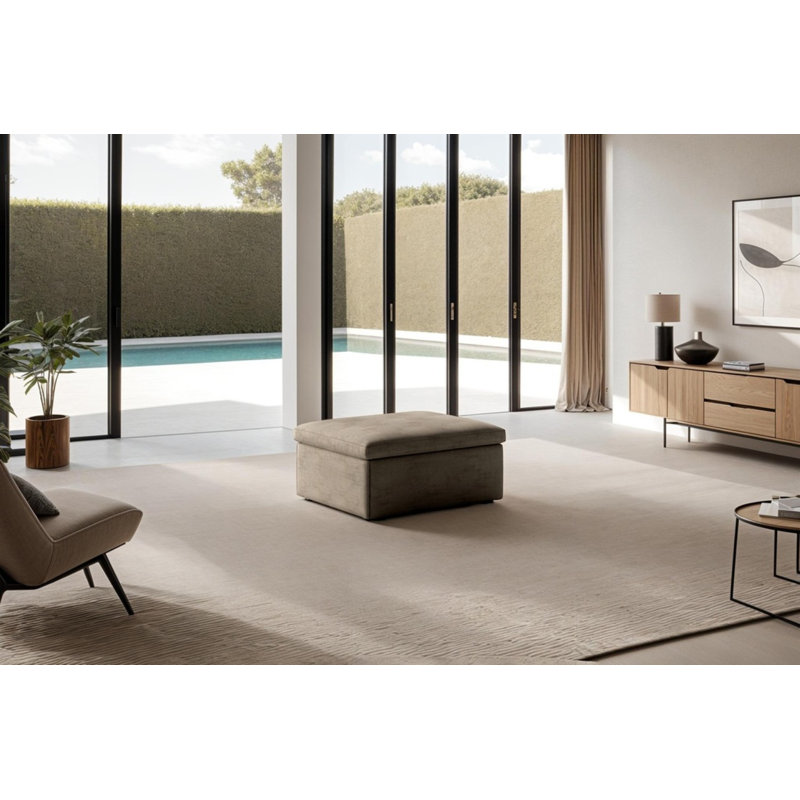 Otto Sleeper Ottoman  - Smoked Birch Top, Gray
