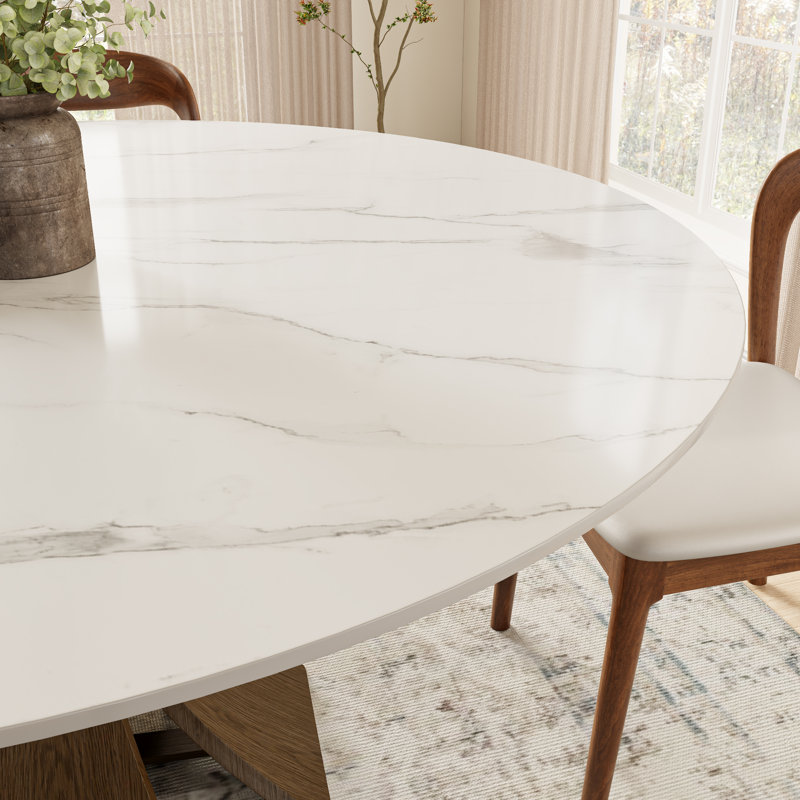 Ensemble de salle à manger moderne Mid-Century 5 pièces Aversa, H 29,5 po x l 47,2 po x P 47,2 po, Blanc neige