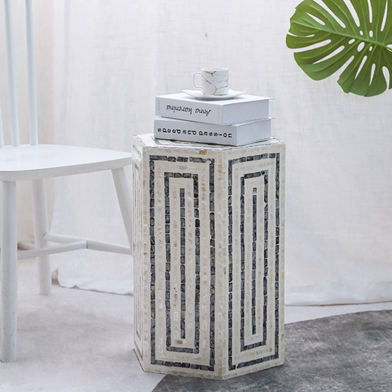 Modern Shell Wood End Table
