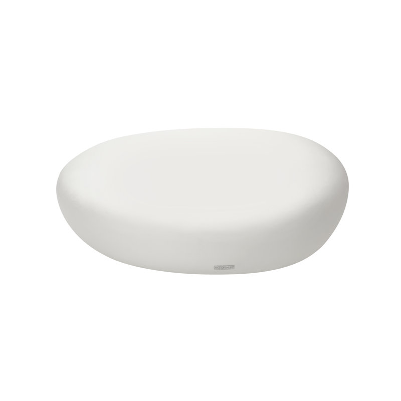 Table basse en béton caillou Elementi Home Hawaii, H 14 po x L 47,8 po x l 35,6 po, Blanc, crème