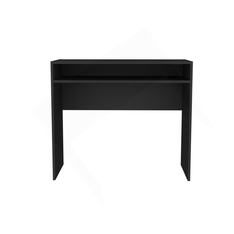 Stella 35" Wide Writing Desk  With Shelf, Black