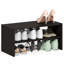 Étagère à chaussures, organisateur de chaussures de 61 cm de large, rangement empilable, 29,7 x 61,5 x 29,7 cm, pour placard, entrée, bureau, garage, chêne noir noir-123204884
