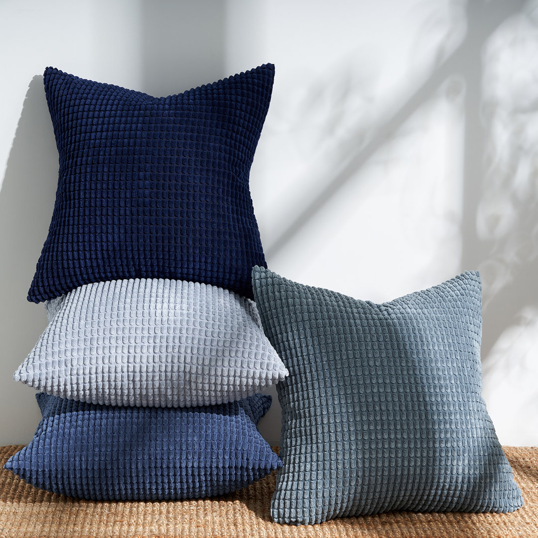 Corduroy Topfinel Throw Pillows Covers Multi Combo-Fluffy Corduroy Decorative Cushion Case Set of 4 (Set of 4) Deconovo 