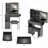 29.2" Small Size Left Drawer Desktop Vanity Table + Cushioned Stool, 2 AC+2 USB Power Station, Hair dryer bracket, Extra Large Touch Control Sliding LED Mirror, Tri-color Switching, Brightness Adjust-795530371