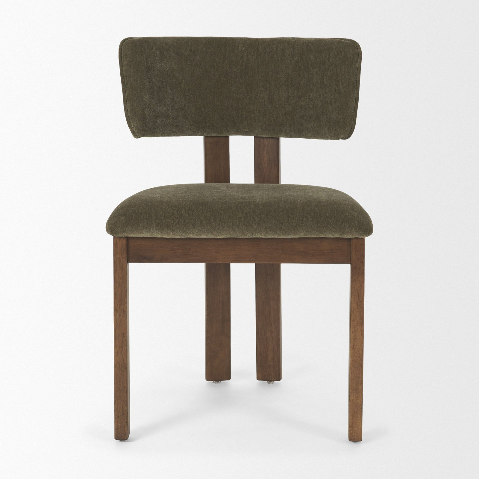Zira Dining Chair, Olive, Dark Brown
