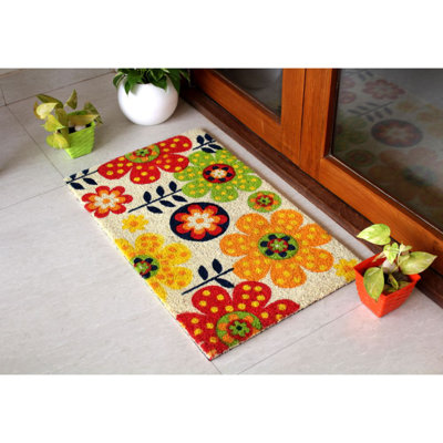Borges Non-Slip Floral Outdoor Doormat