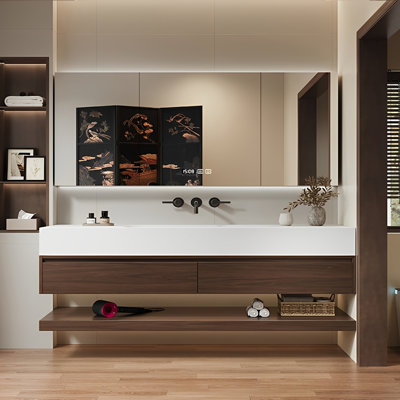 Retro log style bathroom cabinet