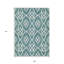 Tapis bleu sarcelle et ivoire lavable 9 pi x 12 pi bleu sarcelle et ivoire