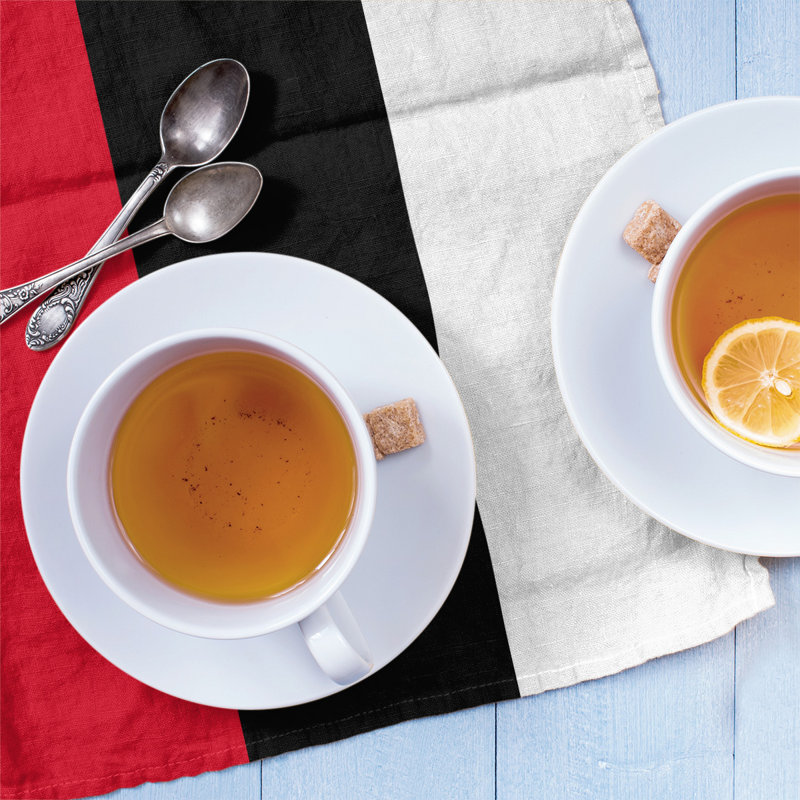 Anaheim Stripe Tea Towel Kitchen Towel, Poly Twill, Red/Black/White