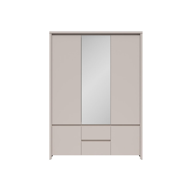 Berardino 5 Door Manufactured Wood Wardrobe, Grey