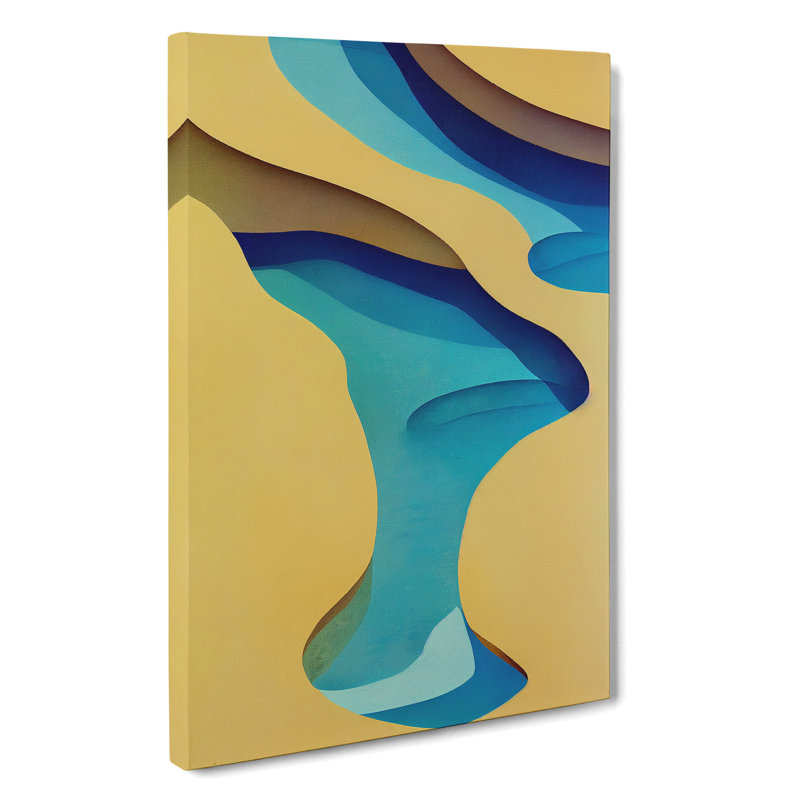 Beach Abstract No.2 - Wall Art, 76cm H x 50cm W x 3cm D, Wrapped Canvas, No Matte