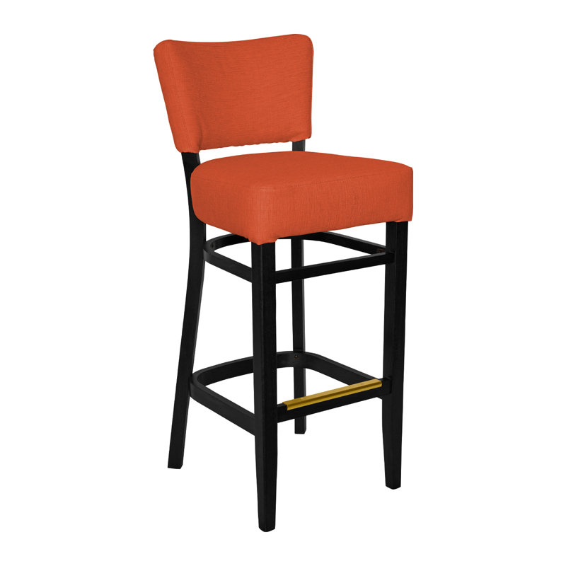 Madison Upholstered Restaurant Barstool, Orange, Black