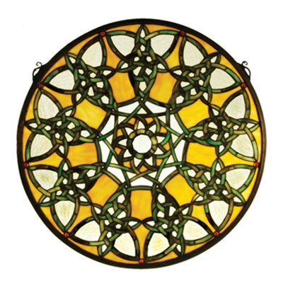 Tiffany Knotwork Trance Medallion Stained Glass Window