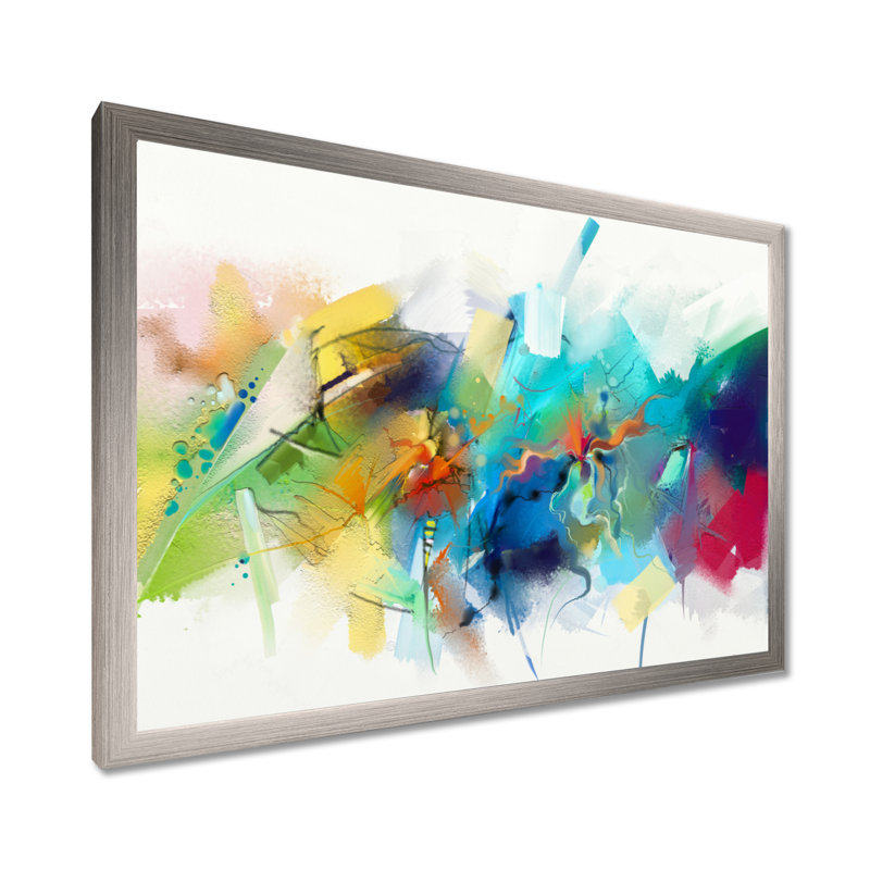 Art abstrait sur toile, reproduction d'art moderne turquoise - Histoire turquoise avec touches, H 30 po x l 40 po