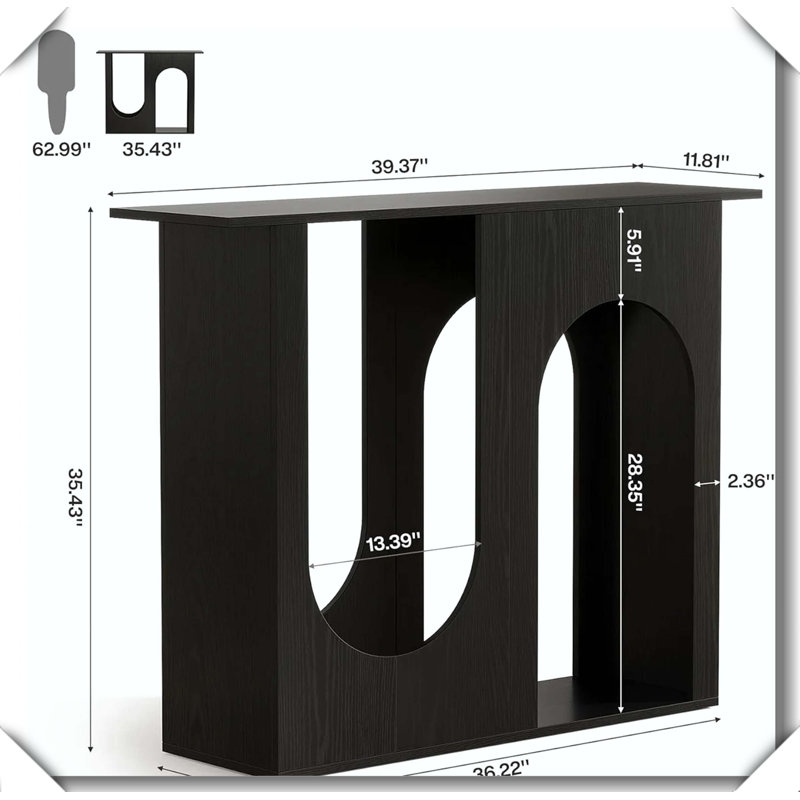 Elegant Narrow Table Sleek Crafted Stylish Structure