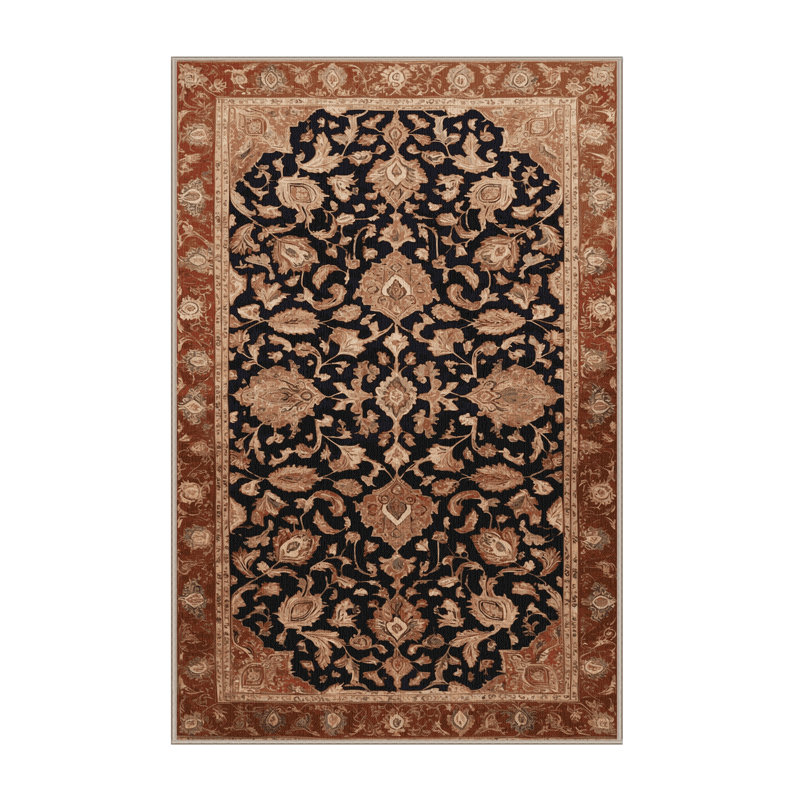 Machine Washable Persian Brown Area Rug, Rectangle 2' x 3'