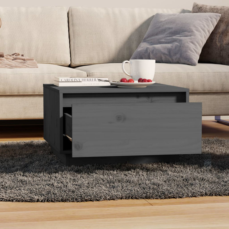Gouker Solid Coffee Table with Storage, Grey