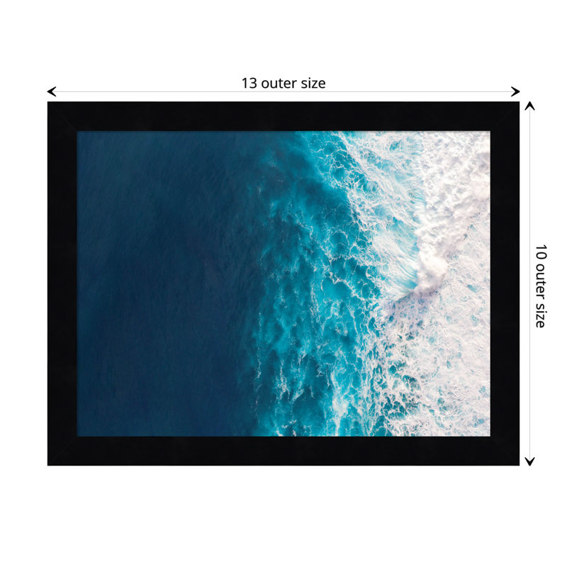 Seascape Of Splashing Waves by The Creative Bunch Studio, 10" H x 13" W x 1" D, Black