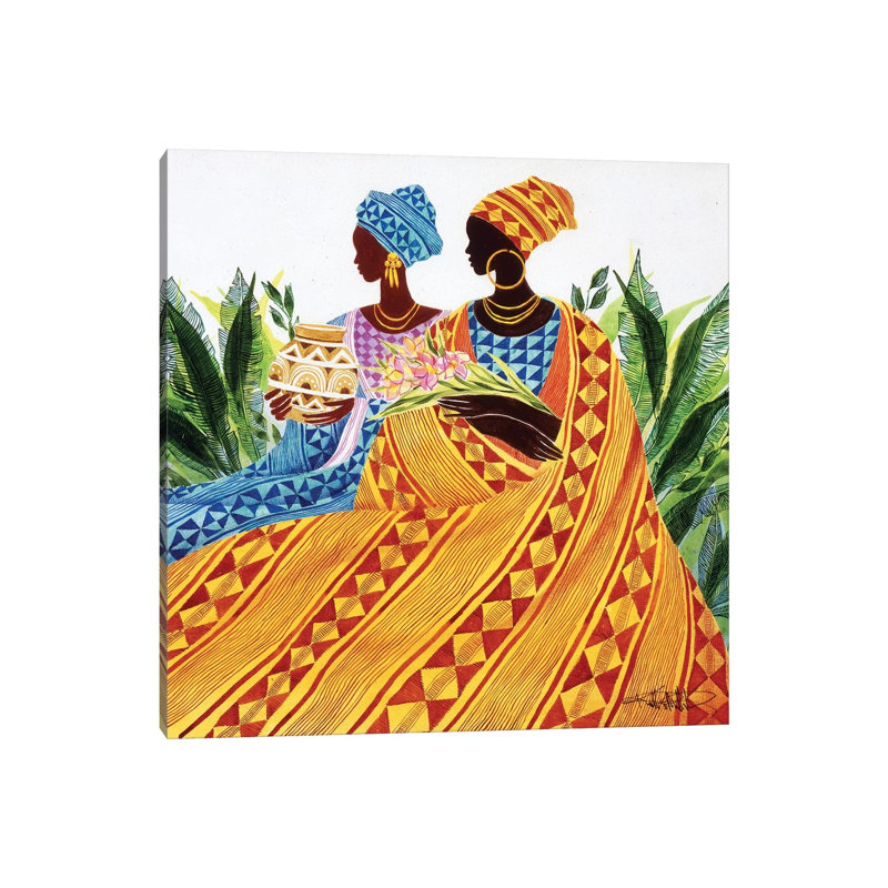 Two Sisters by Keith Mallett - Wrapped Canvas Print, 30.48 cm H x 30.48 cm W