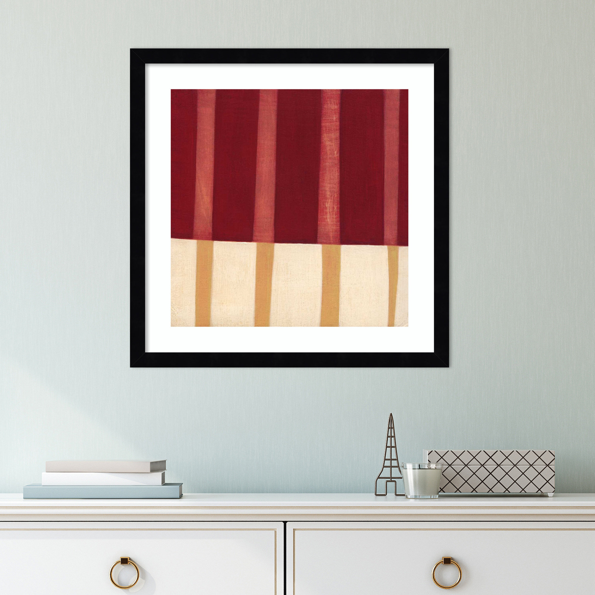 Broken Stripes 4 by Laura Nugent, Black, 17" H x 17" W x 1" D
