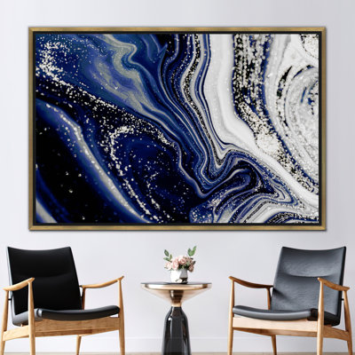 Abstract Shimmer Alcohol Ink Art on Contemporary Canvas Wall Decor