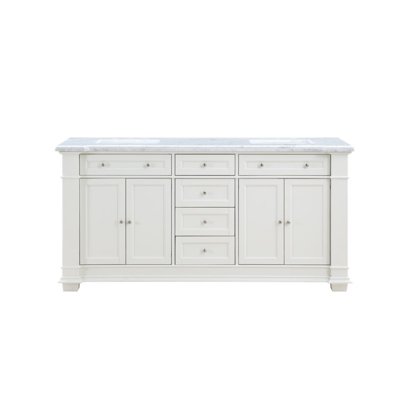 Claridge 72" Double Bathroom Vanity Set, White