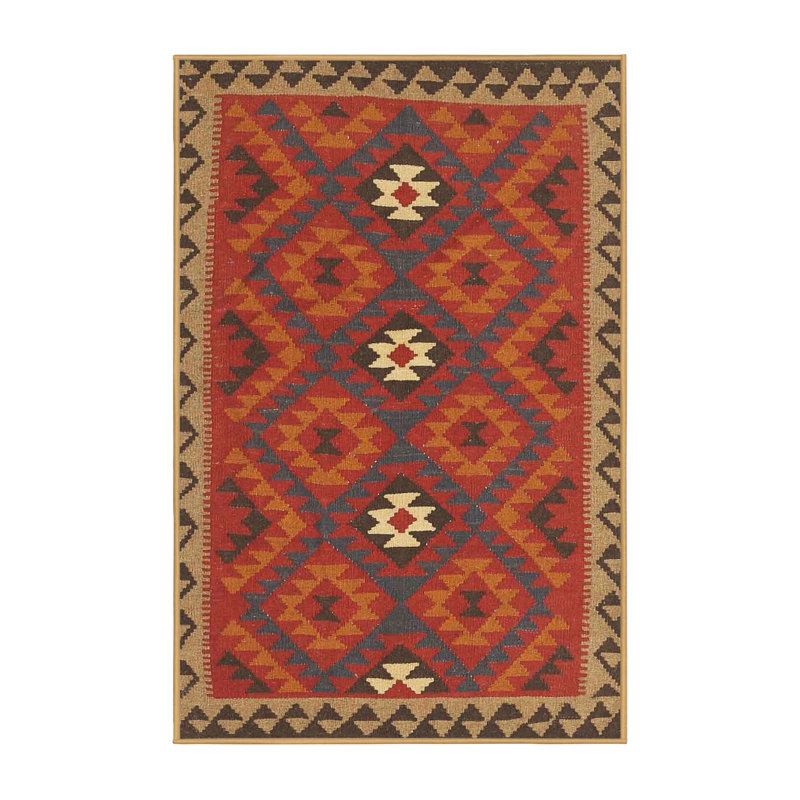 Tapis de zone rouge/noir/brun contemporain, Rectangle 6 pi x 9 pi