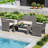 4 PCS Patio Conversation Set with Seat Cushions & Tempered Glass Tabletop, Outdoor White + Gray-1956570480-1956570486