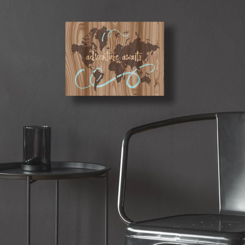 «Adventure Map» par Erin Clark, art mural en verre acrylique, H 12 po x l 16 po x P 0,13 po